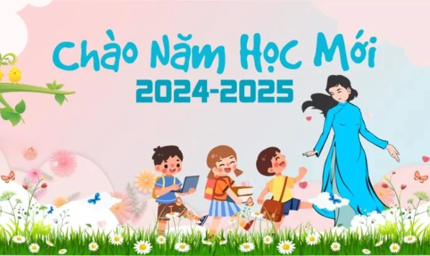 Background khai giảng 2025 chào năm học mới đẹp nhất mới nhất