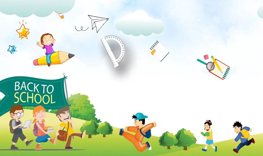 Background khai giảng 2025 đẹp dùng trong thiết kế