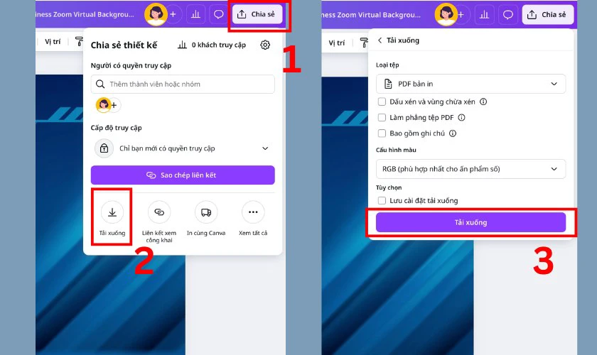 Lưu và tải về