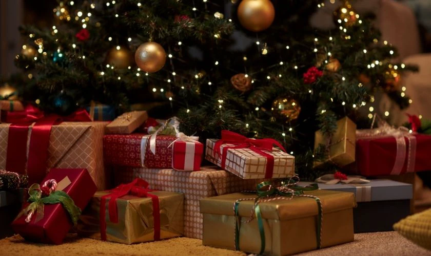 Background Noel năm nay hộp quà