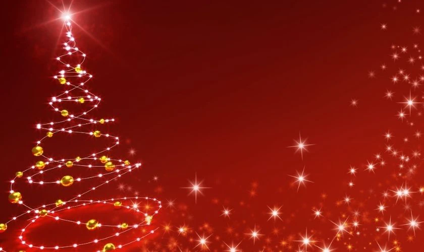 Background cây thông Noel đỏ