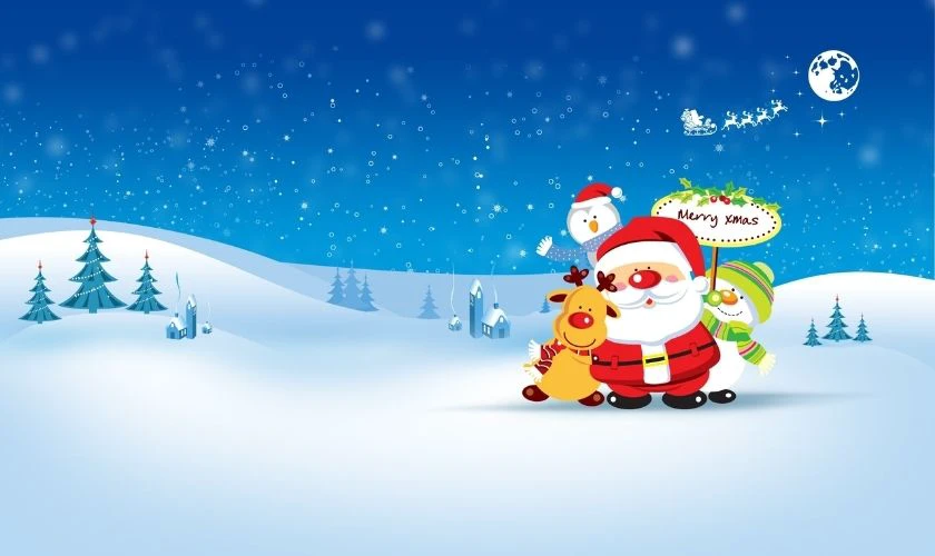 Background Noel chụp ảnh cho quán cafe cute