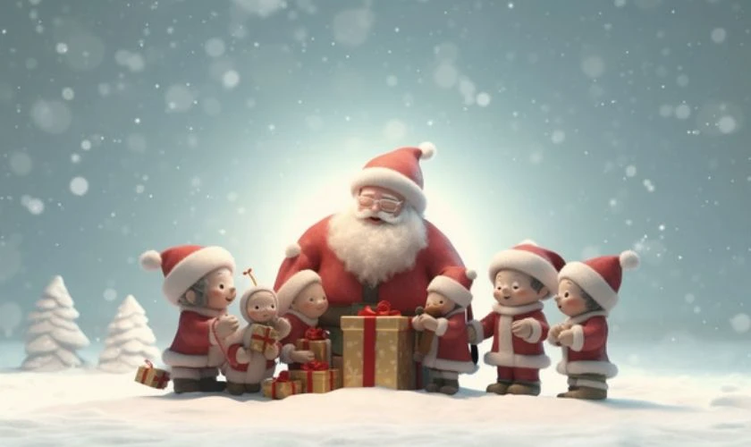 Nền Noel mầm non cho bé 3D