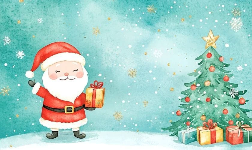 Nền Noel mầm non cho bé hoạt hình