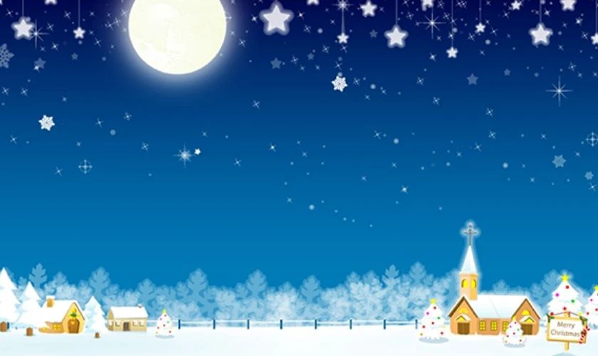 Nền Noel mầm non cho bé trời tuyết