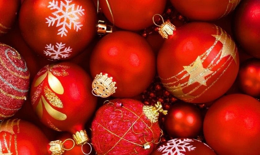 Nền Noel đỏ sang trọng xinh