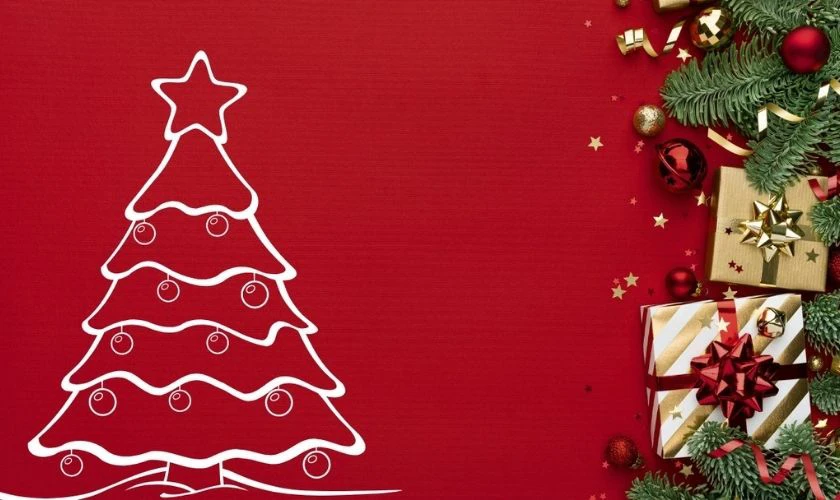 Nền Noel đỏ sang trọng ấn tượng