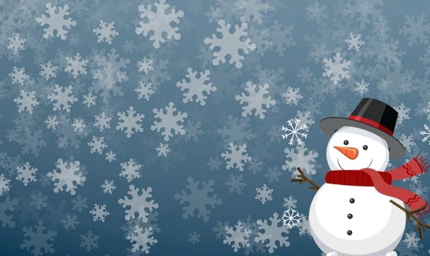 Nền Noel đỏ sang trọng người tuyết