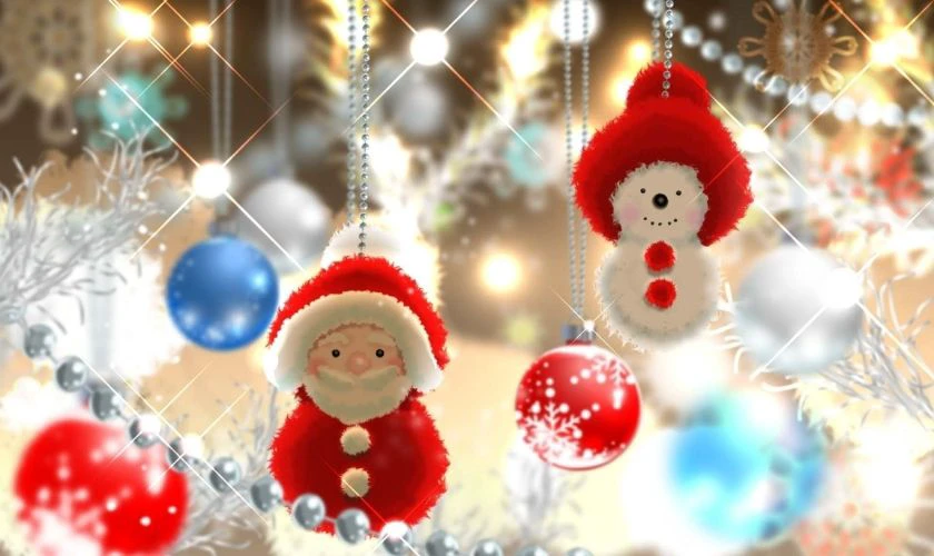 Nền Noel dễ thương với người tuyết