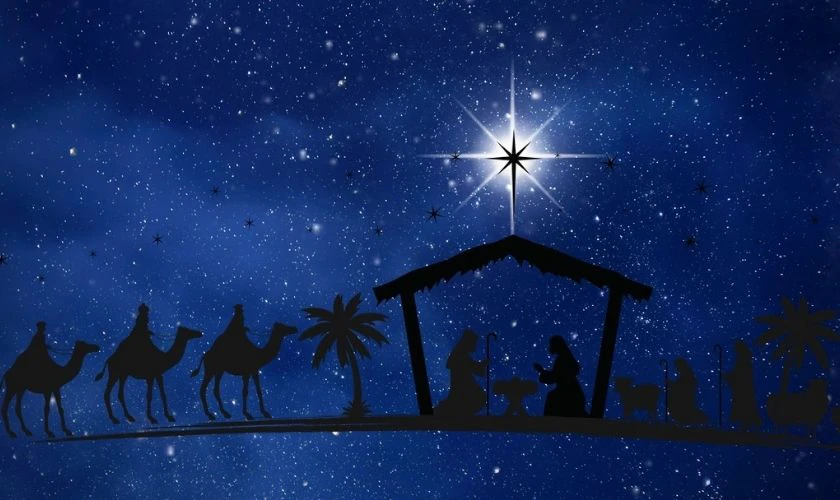 Nền Noel xanh dương