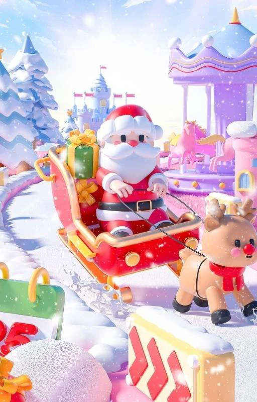 Background Noel dọc 3D