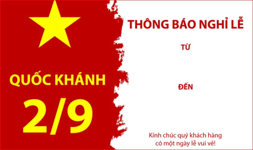 Nền thông báo nghỉ lễ Quốc khánh