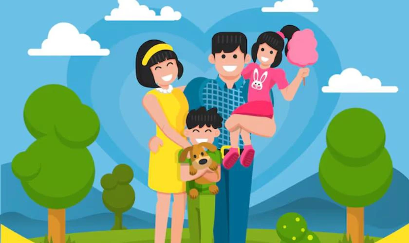 Background Quốc tế Thiếu nhi 2025 chủ đề gia đình ý nghĩa