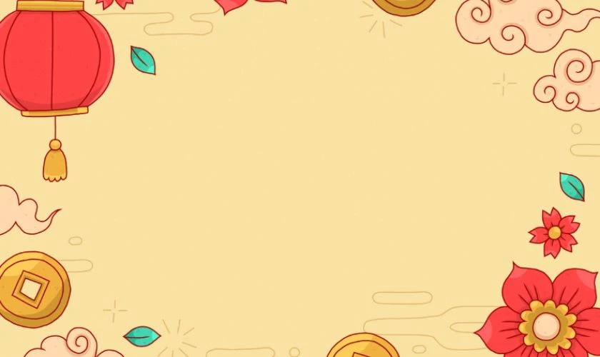 Background Tết đơn giản, phát tài phát lộc