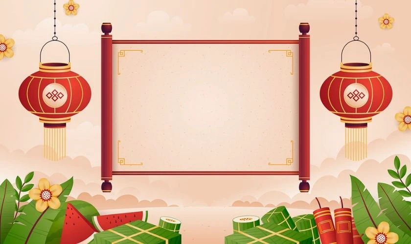 Mẫu background Tết đơn giản mà đẹp