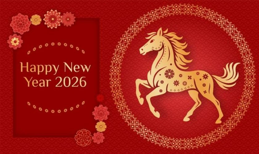 Background Tết Bính Ngọ 2026 hình con ngựa