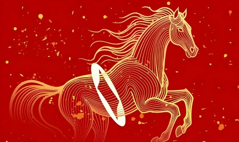 Background xuân Bính Ngọ 2026 có hình con ngựa