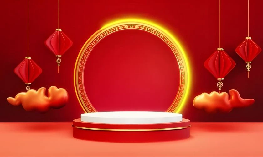 Mẫu background sản phẩm Tết