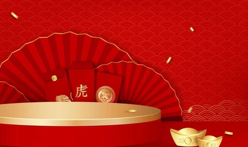 Mẫu background sản phẩm Tết đẹp