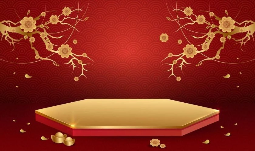 Mẫu background sản phẩm Tết sang trọng