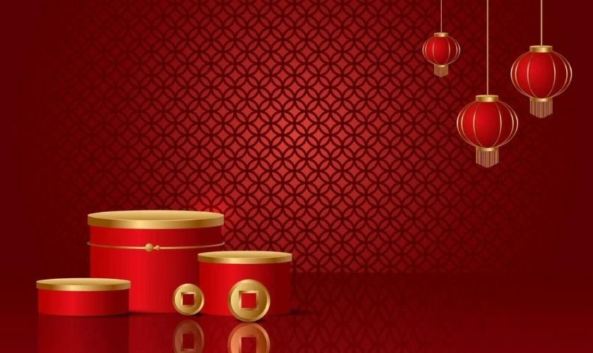 Mẫu background sản phẩm Tết đơn giản mà đẹp 2026