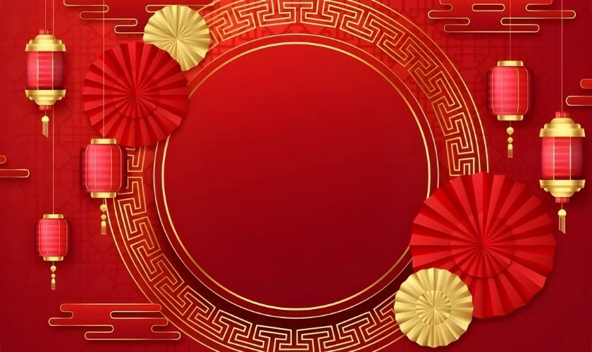 Background thiệp Tết tone đỏ