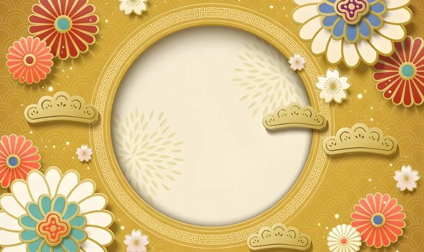 Background thiệp Tết phong cách Trung Hoa