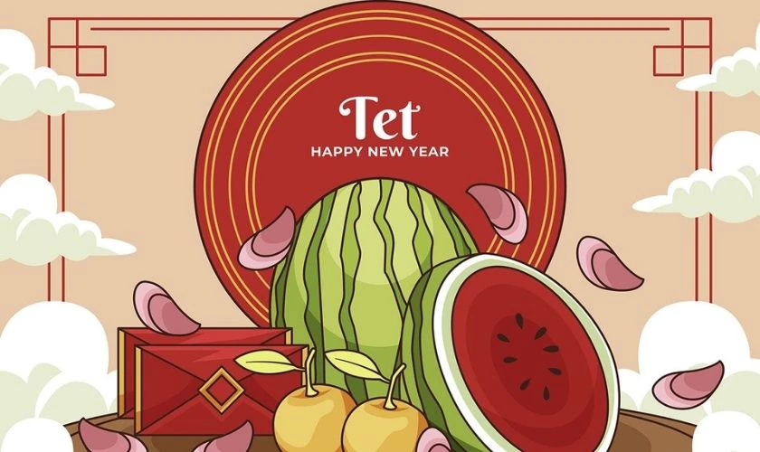 Background xuân 2026 chủ đề ẩm thực
