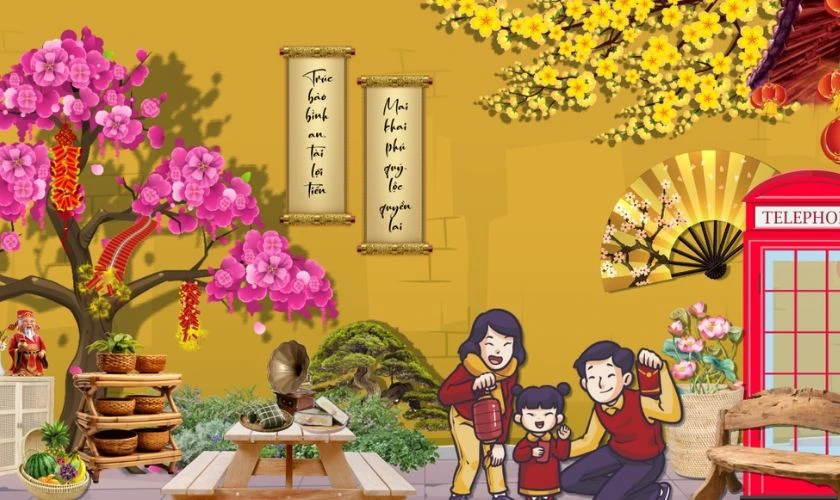 Gia đình bên nhau ngày Tết