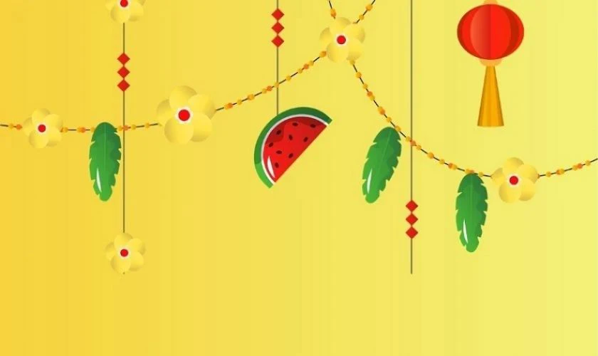 Background Tết 2026 màu vàng