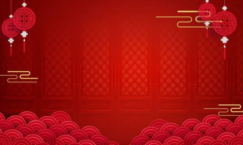 Background tone đỏ Tết Bính Ngọ 2026