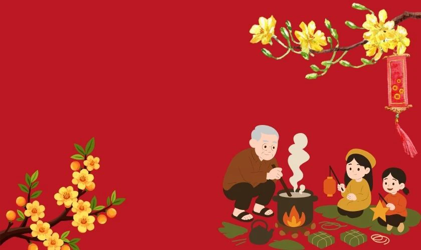 Background màu đỏ Tết Bính Ngọ 2026