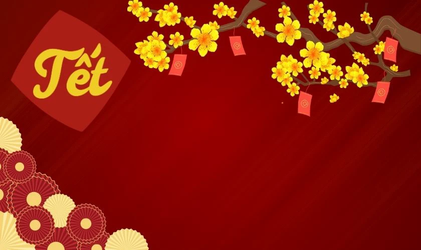 Background đỏ Tết Bính Ngọ ấn tượng