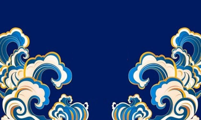 Background Tết 2026 màu xanh dương ấn tượng