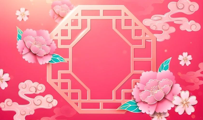 Background Tết màu hồng ấn tượng