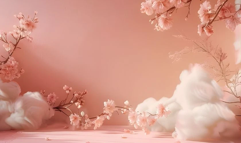 Background xuân Bính Ngọ màu hồng ngọt ngào