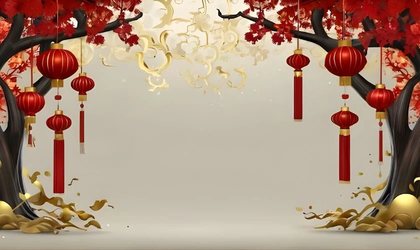 Background chủ đề Tết 2026 3D, miễn phí