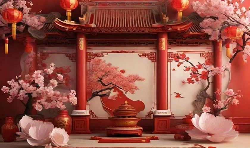 Background chụp ảnh Tết hoài cổ