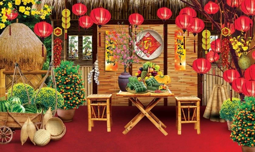 Background Tết xưa đẹp