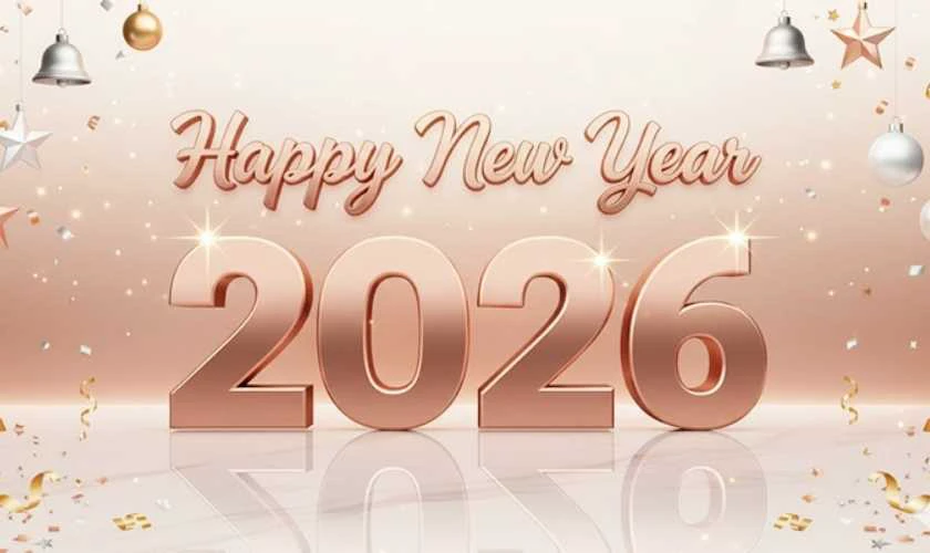 Background Tết Dương lịch 2026 đẹp, dễ thương