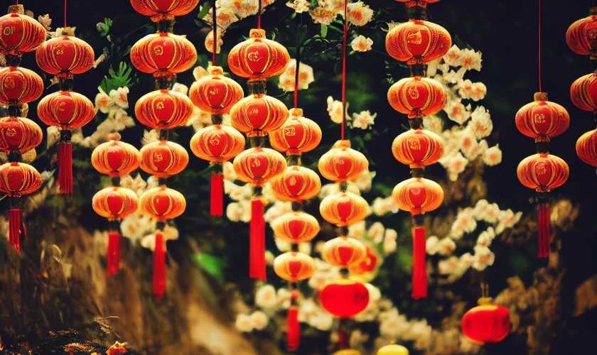 Background Tết 2026 chủ đề đèn lồng tinh tế