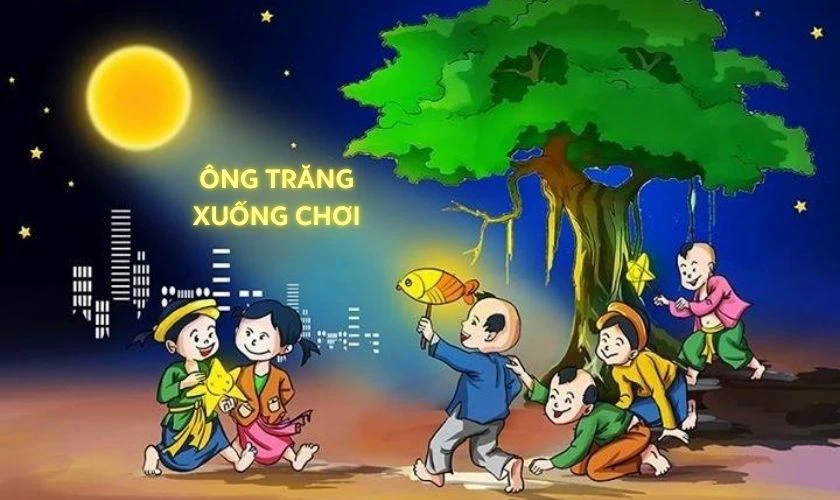 Ông Trăng xuống chơi là ca khúc dễ thương với ca từ mời trăng