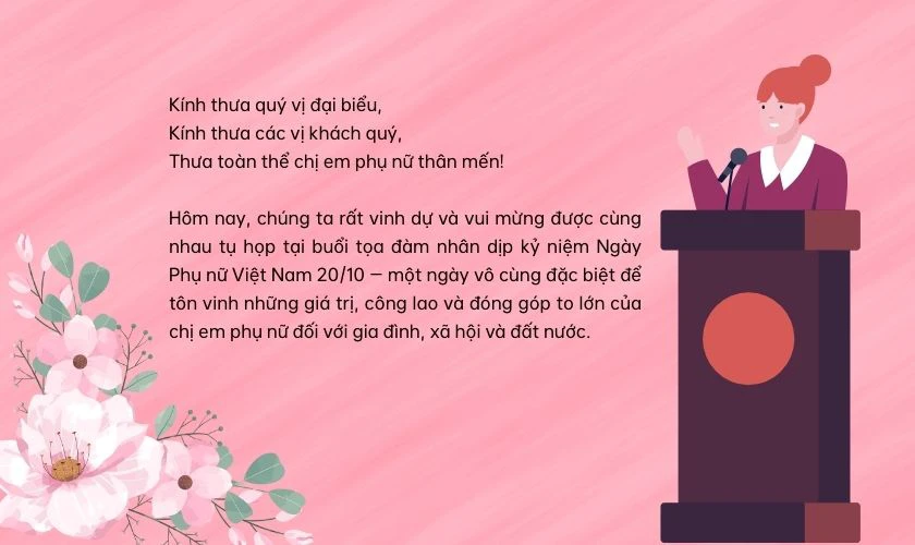 Bài phát biểu tọa đàm ngày 20/10