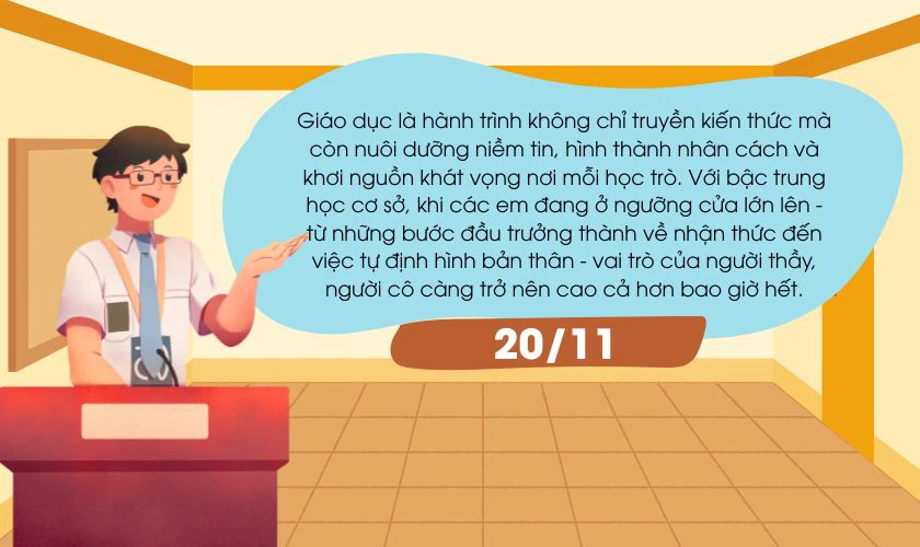 Bài phát biểu 20/11 của giáo viên cấp 2