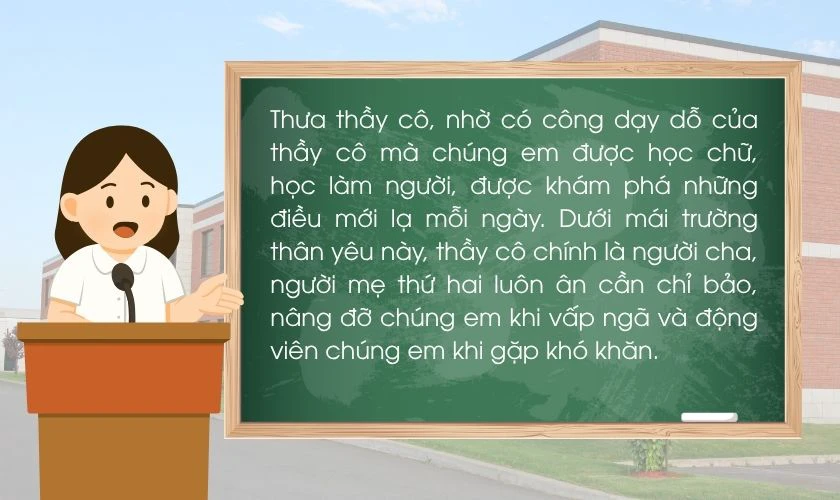 Bài phát biểu của học sinh cấp 1 trong ngày Nhà giáo Việt Nam