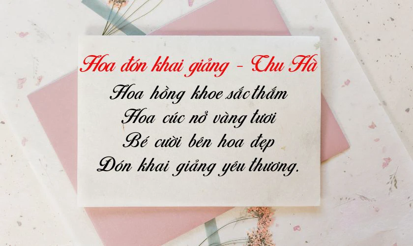 Bài thơ hay về ngày khai giảng cho trẻ mầm non