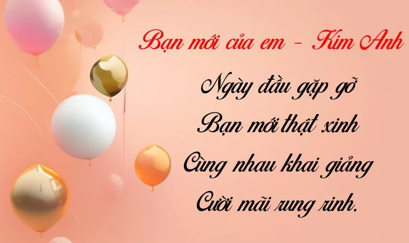 Thơ 4 chữ về ngày khai giảng cho trẻ mầm non