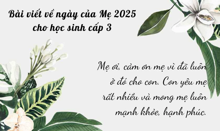 Bài viết về Ngày của Mẹ cho học sinh cấp 3
