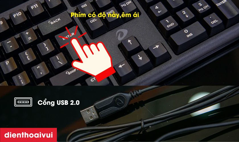 Hiệu suất gõ phím và kết nối có dây ổn định
