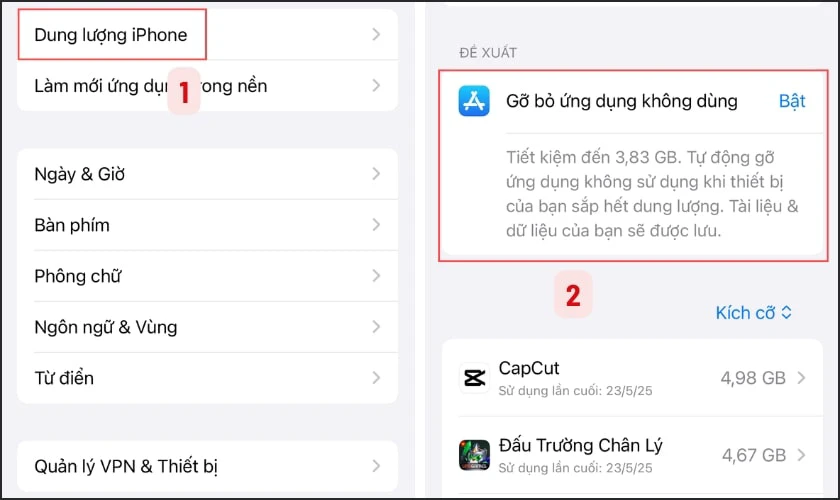 Gỡ bỏ các ứng dụng không cần thiết